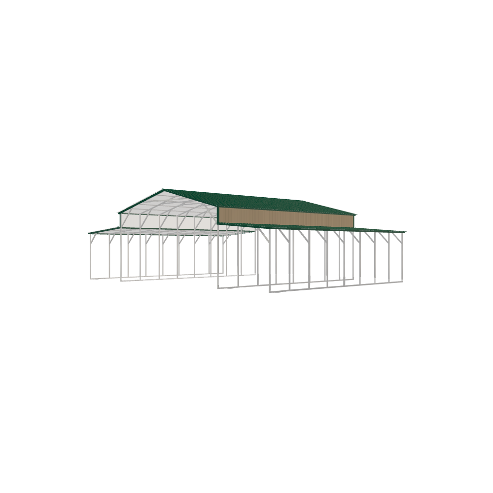 metal step-down barn building vector